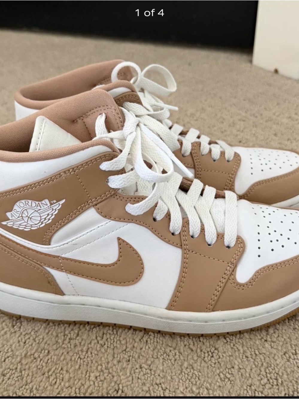 Jordan Low Top Sneakers White & Tan